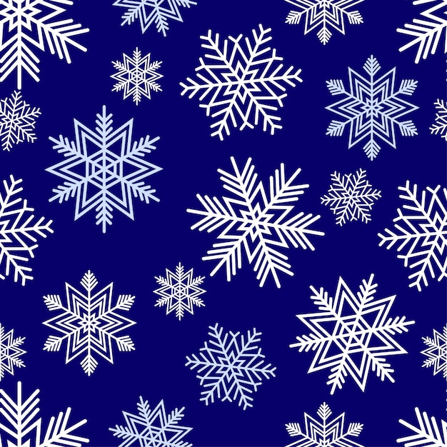 Białe I Niebieskie Płatki śniegu Tworzą Jednolity Wzór
