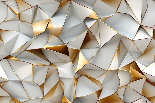 Białe I Złote Metaliczne Tło Geometryczny Wzór