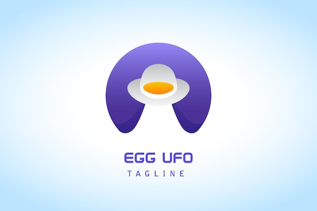 Białe Logo Gradientu żółtego Jajka Ufo