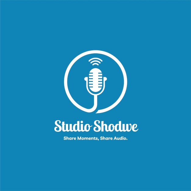 Białe logo podcastu Modern Studio
