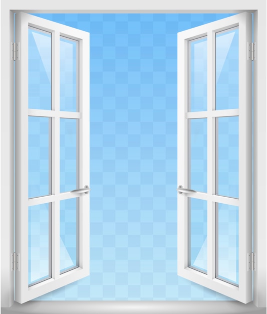 Białe otwarte drzwi