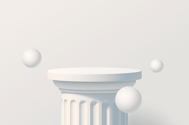 Plik wektorowy białe podium jak klasyczna kolumna do prezentacji produktu minimalna scena