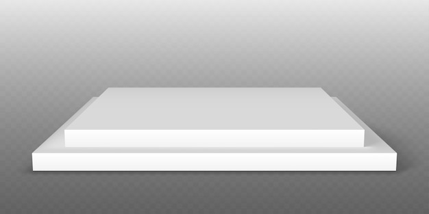 Białe Podium. Podest Na Cokole Lub Stojak Wystawowy. Biała Platforma Sceny Studyjnej
