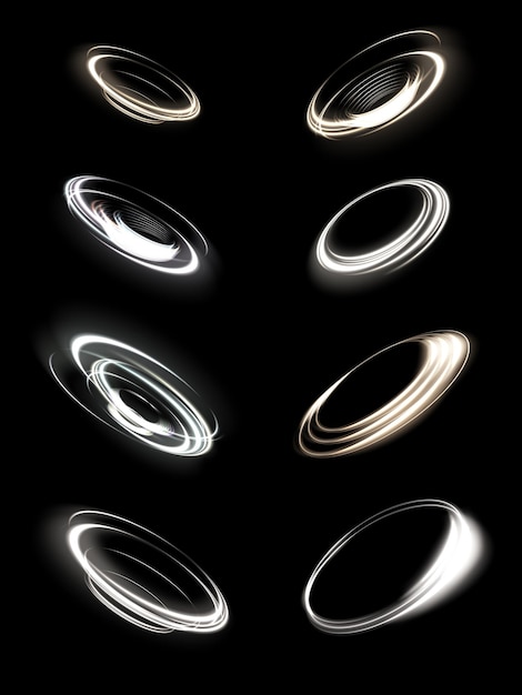 Białe świecące Błyszczące Linie Spiralne. Eps10. Abstrakcyjny Efekt Szybkiego Ruchu Plazmy.