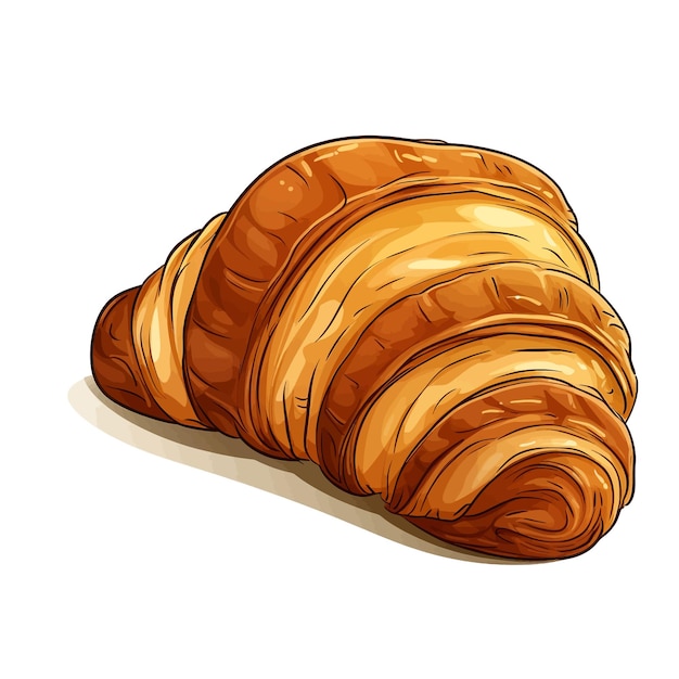 Białe Tło Wektorowe Croissant Clipart