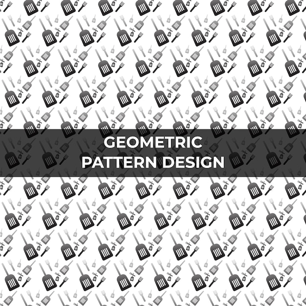 Białe Tło Z Czarno-białym Wzorem Geometrycznym.