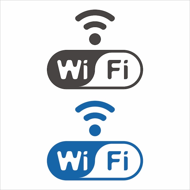 białe tło z logo wifi i symbolem wifi