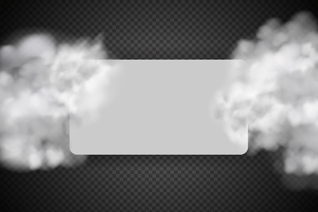 Plik wektorowy białe zachmurzenie, mgła lub dym na ciemnym tle w kratkę
