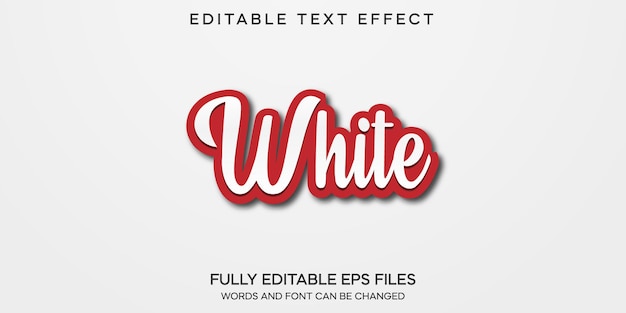 Biały Edytowalny Efekt Tekstu 3d