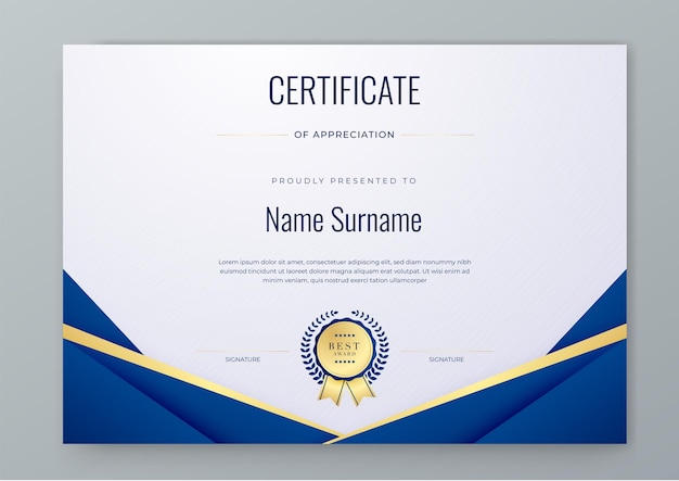 Biały I Złoty Szablon Certyfikatu Dyplom Nowoczesnego Wzoru Lub Certyfikat Podarunkowy Ilustracja Wektorowa
