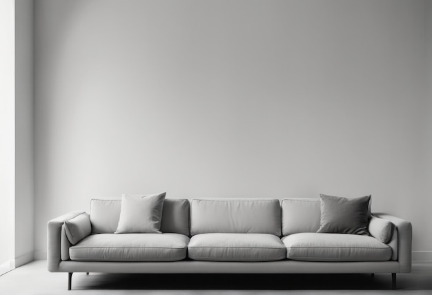Plik wektorowy biały kanapę w salonie wnętrze biała kanapa w salon wnętrze nowoczesne jasne wnętrza 3