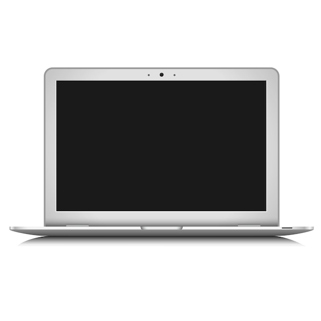 Biały laptop odizolowywający na bielu