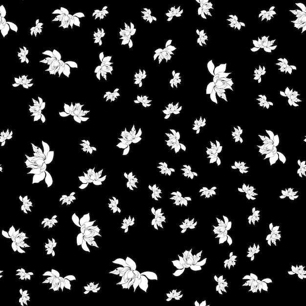 Biały lotos monochromatyczny bezszwowy wzór