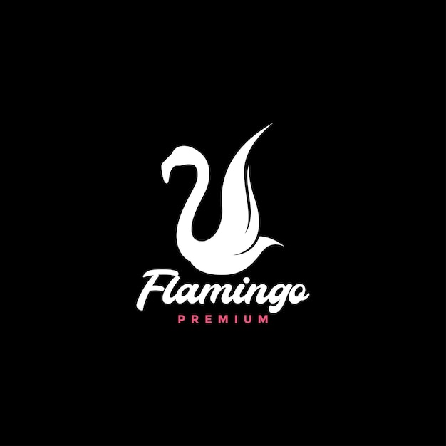 Biały Ptak Flamingo Latać Logo Projekt Wektor Graficzny Symbol Ikona Ilustracja Kreatywny Pomysł