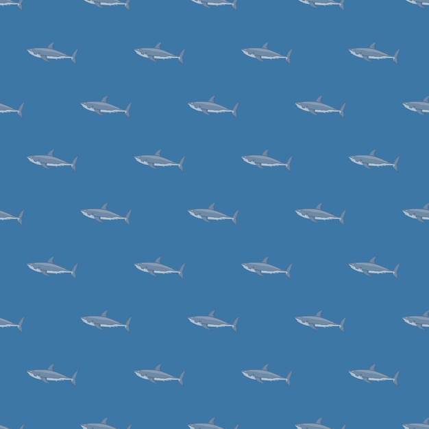 Biały Rekin Wzór W Stylu Skandynawskim. Tło Zwierząt Morskich. Ilustracja Wektorowa Dla Dzieci śmieszne Tekstylne.