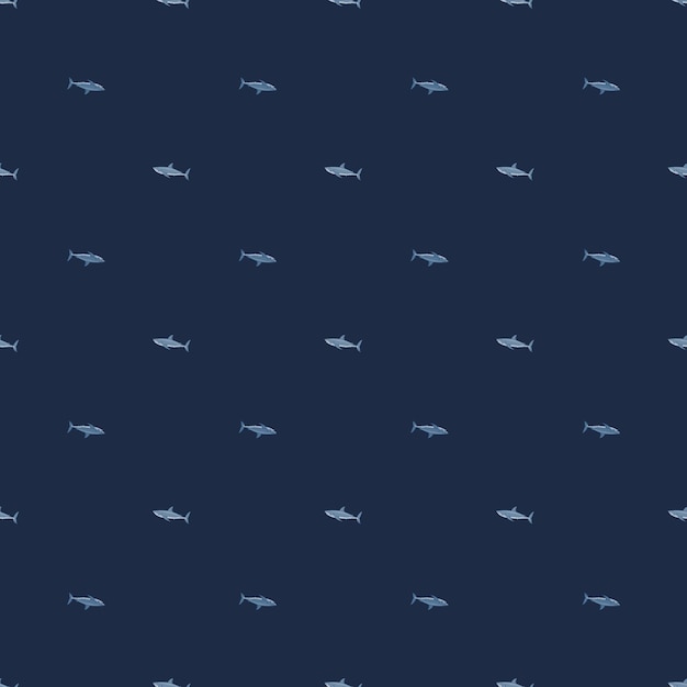 Biały Rekin Wzór W Stylu Skandynawskim. Tło Zwierząt Morskich. Ilustracja Wektorowa Dla Dzieci śmieszne Tekstylne.