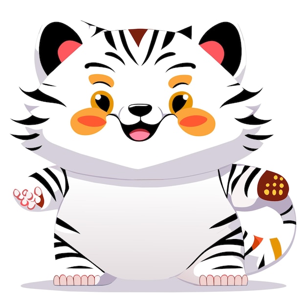 Plik wektorowy biały tygrys jest grubo słodki