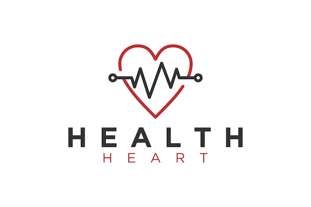 Plik wektorowy bicie serca miłość projektowanie logo opieki zdrowotnej symbol ikona medyczna