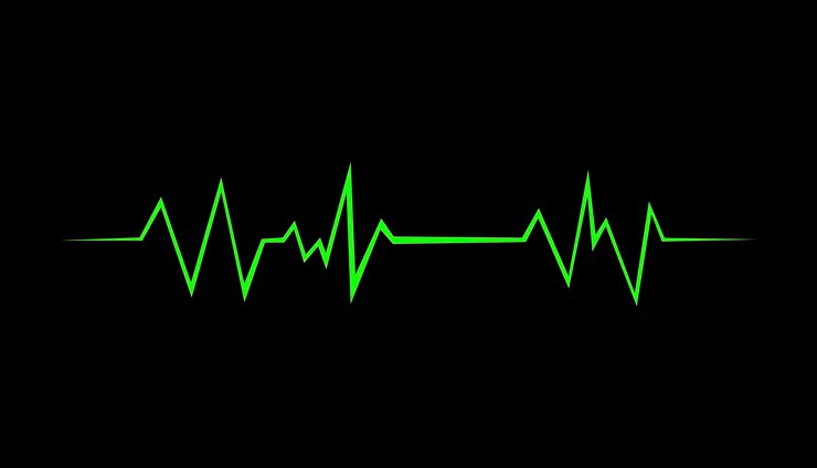 Wektor bicie serca zielona linia z ciemnym tłem ilustracja wektora na białym tle abstrakcyjna fala puls czerwony wektor ślad ekg linia cardio czerwony symbol koncepcja medyczna i zdrowa