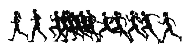 Plik wektorowy biegacz grupa sylwetka wektor ilustracja