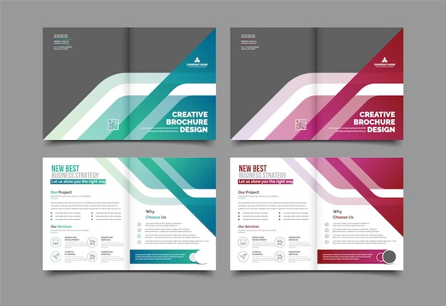 Bifold Brochure Design For Corporate Business 2 Wariacje Kolorystyczne