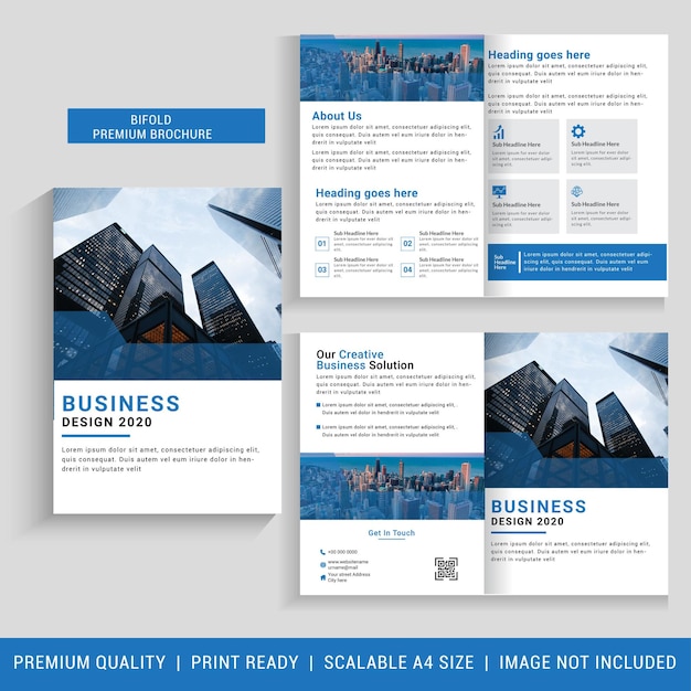 Plik wektorowy bifold business brochure template