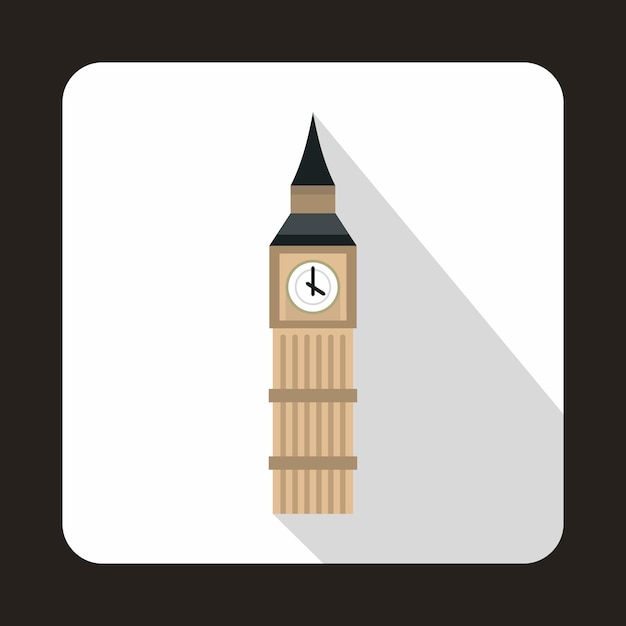 Big Ben W Westminster London Ikona Płaski Na Białym Tle