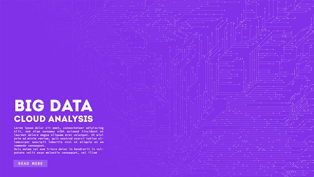 Big Data cloud computing Wizualizacja Blockchain Abstrakcyjny wzór płytki obwodu drukowanego