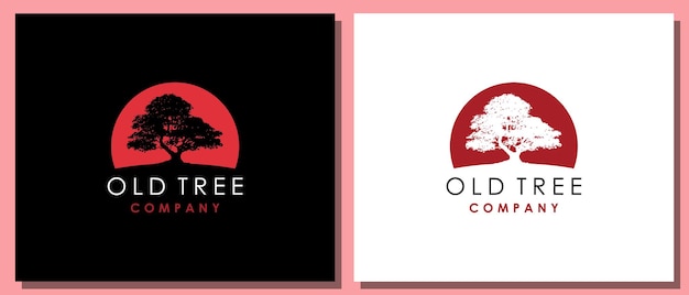 Big Old Maple Tree Label Logo Inspirujący Projekt