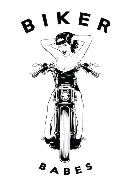 Plik wektorowy biker babes seksowna dziewczyna pinup