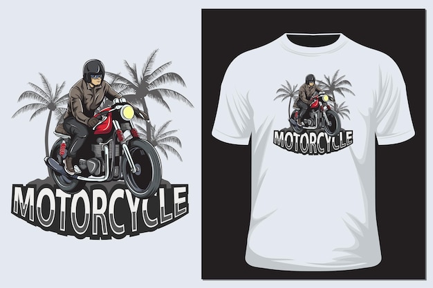 Plik wektorowy biker motocykl projekt koszulki ilustracja grafiki motocyklowej