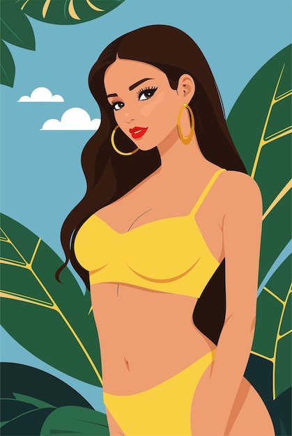 bikini dziewczyna modelu ilustracji wektorowych