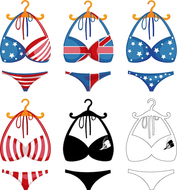 Bikini Zestaw Ilustracji