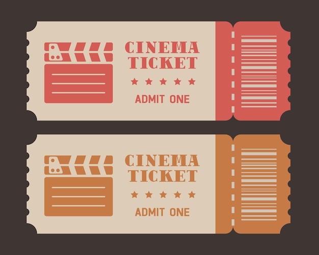 Plik wektorowy bilet retro do kina retro napis z szeryfami ilustracja wektorowa