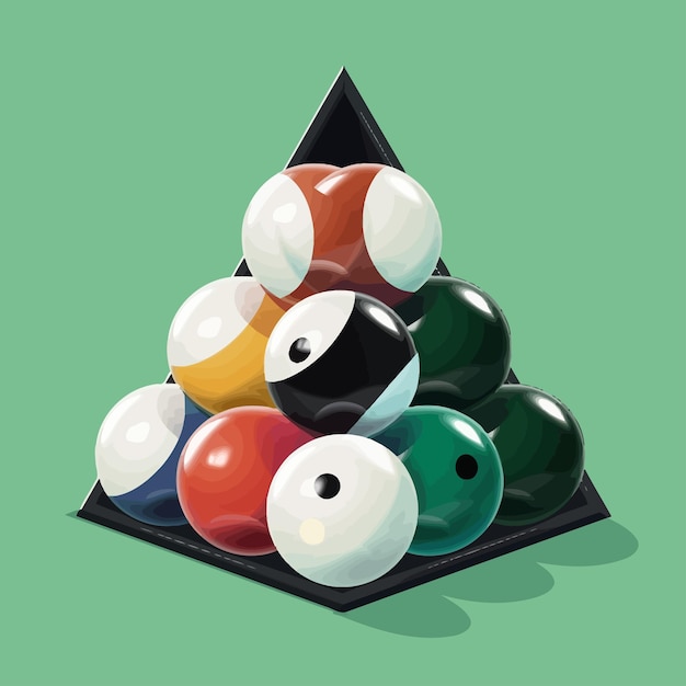 Plik wektorowy billiard_balls_triangle_isolated_on_green