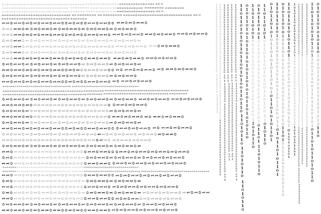 Binary code zero one flowing downward abstract matrix background with binary computer code