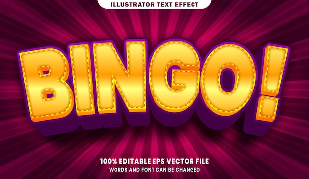 Bingo 3d Edytowalny Efekt Stylu Tekstu