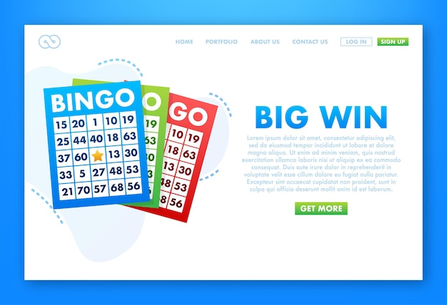 Bingo Lub Loteria Gra W Karty Big Win Vector Ilustracji