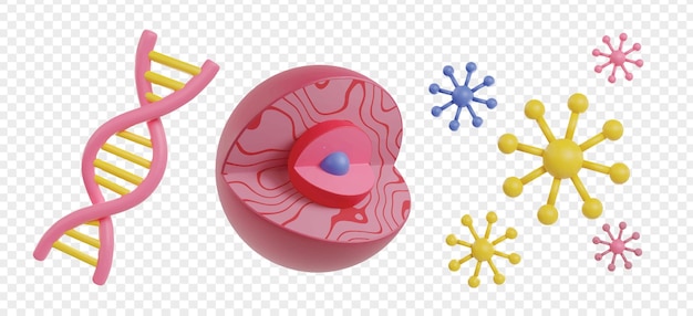 Biologia 3d Ikony Clipart