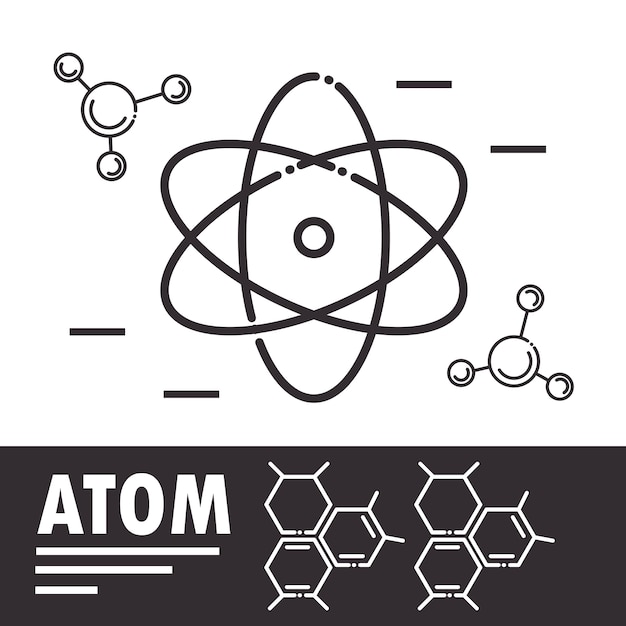 Plik wektorowy biologia atomu cząsteczki nauki linii stylu ilustracji