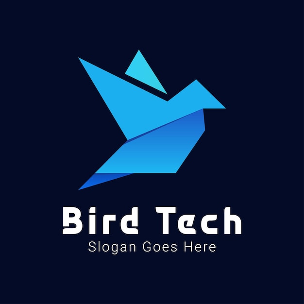 Plik wektorowy bird tech logo design hawk flying wings logotyp futurystyczne logo ptaka