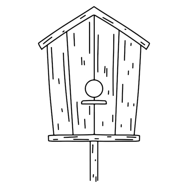 Birdhouse w stylu doodle wyciągnąć rękę na białym tle Sezon wiosenny