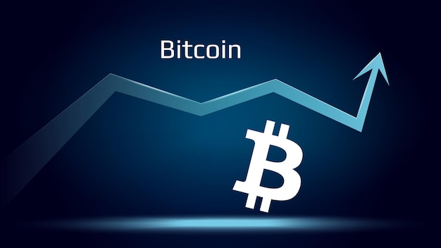 Bitcoin BTC w trendzie wzrostowym i cena rośnie Symbol monety krypto i strzałka w górę Uniswap leci na księżyc Ilustracja wektorowa