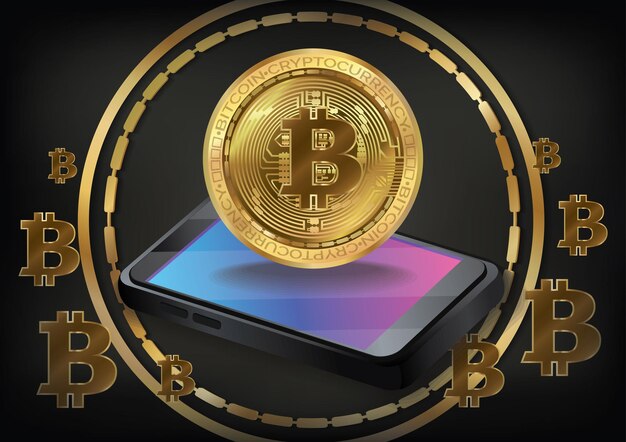 bitcoin cyfrowy wektor ilustracji monety