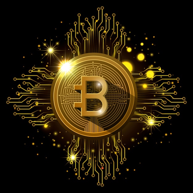 Bitcoin kopalnictwo ustawia ikony wektorowego ilustracyjnego projekt