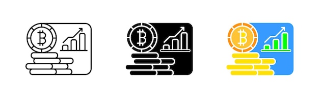 Bitcoin zestaw ikona monety kopalnia pieniędzy kryptowaluta gospodarstwo przechowywanie w chmurze handel wymiana lightcoing Ethereum Tether Ripple wektor ikona w linii czarno-kolorowy styl na białym tle