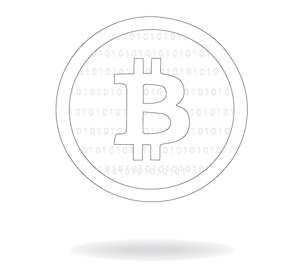 Bitcoin znak ilustracji wektorowych kryptowaluty