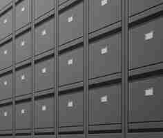 Plik wektorowy biuro ściana z szafki na dokumenty archiwum danych archiwum folderów dla plików ilustracji wektorowych koncepcji administracji biznesowej