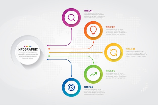 Biznes Infografika Kroki Z Kolorowym Projektem