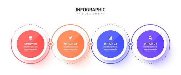 Biznes Infografika Szablon Projekt Prezentacji Cienkiej Linii Z Ikoną Etykiety Koła I 3 Opcjami